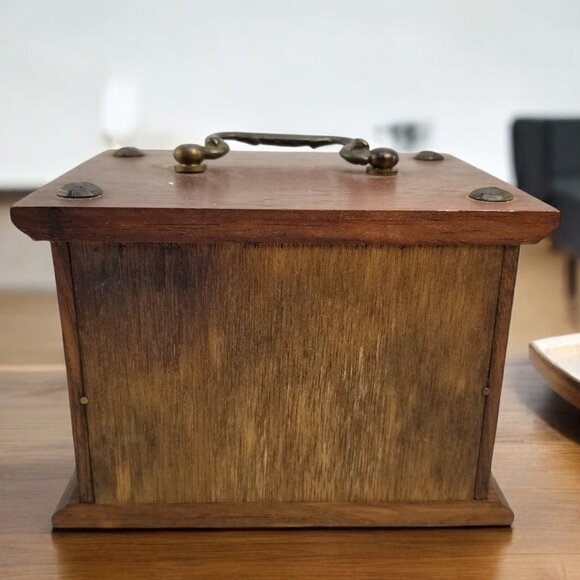 "Vintage 70s MCM Wood Coaster Set – Timeless Charm & Retro Style" w/ 8-Coasters - Picture 2 of 12